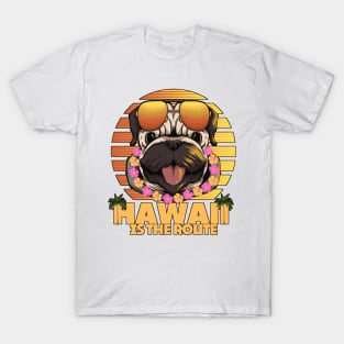 Illustration of a puppy on vacation to Hawaii T-Shirt